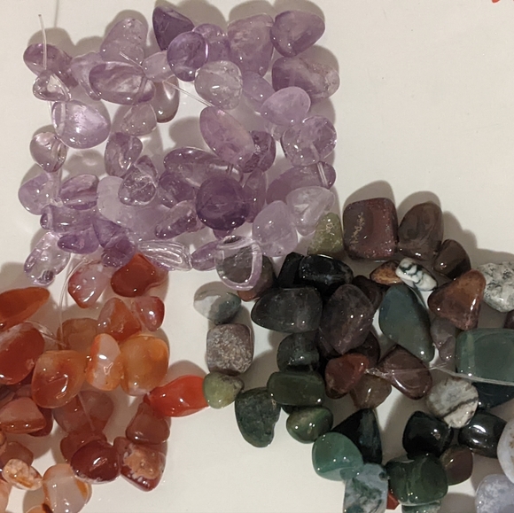 10 Strands of Multi-Gemstones Amethyst, Ruby Zoisite, Aqua, Agate, Carnelian - Picture 10 of 13